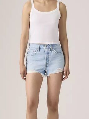Levi's 501 W24 High-Rise Light Blue Denim Cutoff Shorts